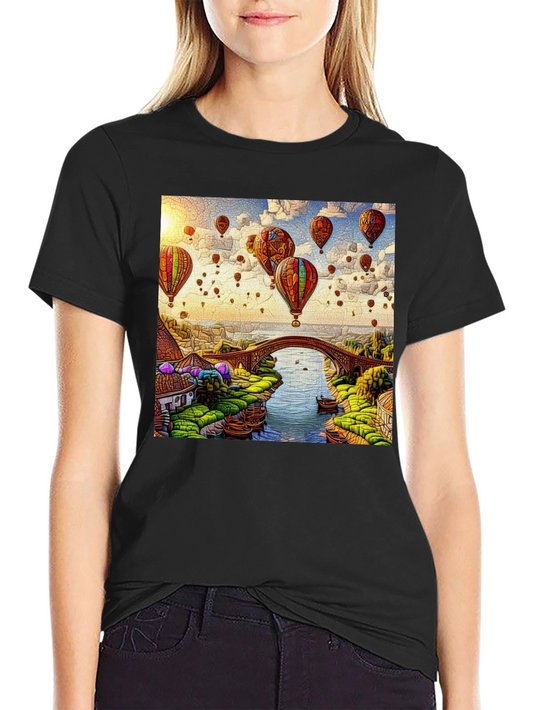 Balloon Bridge Graphic Tee - Artistic Mens T-Shirt