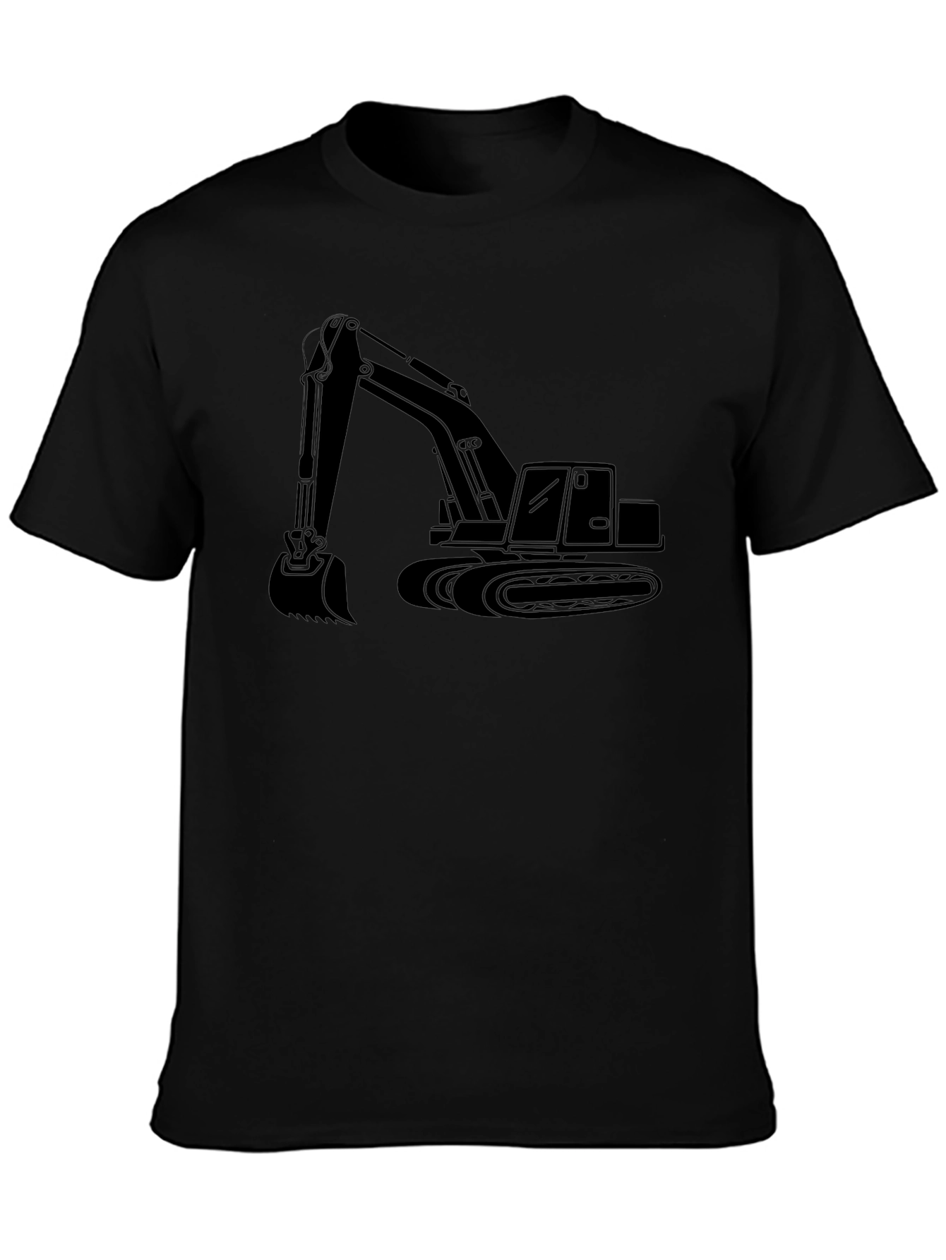 Excavator Graphic Tee - Black Crew Neck