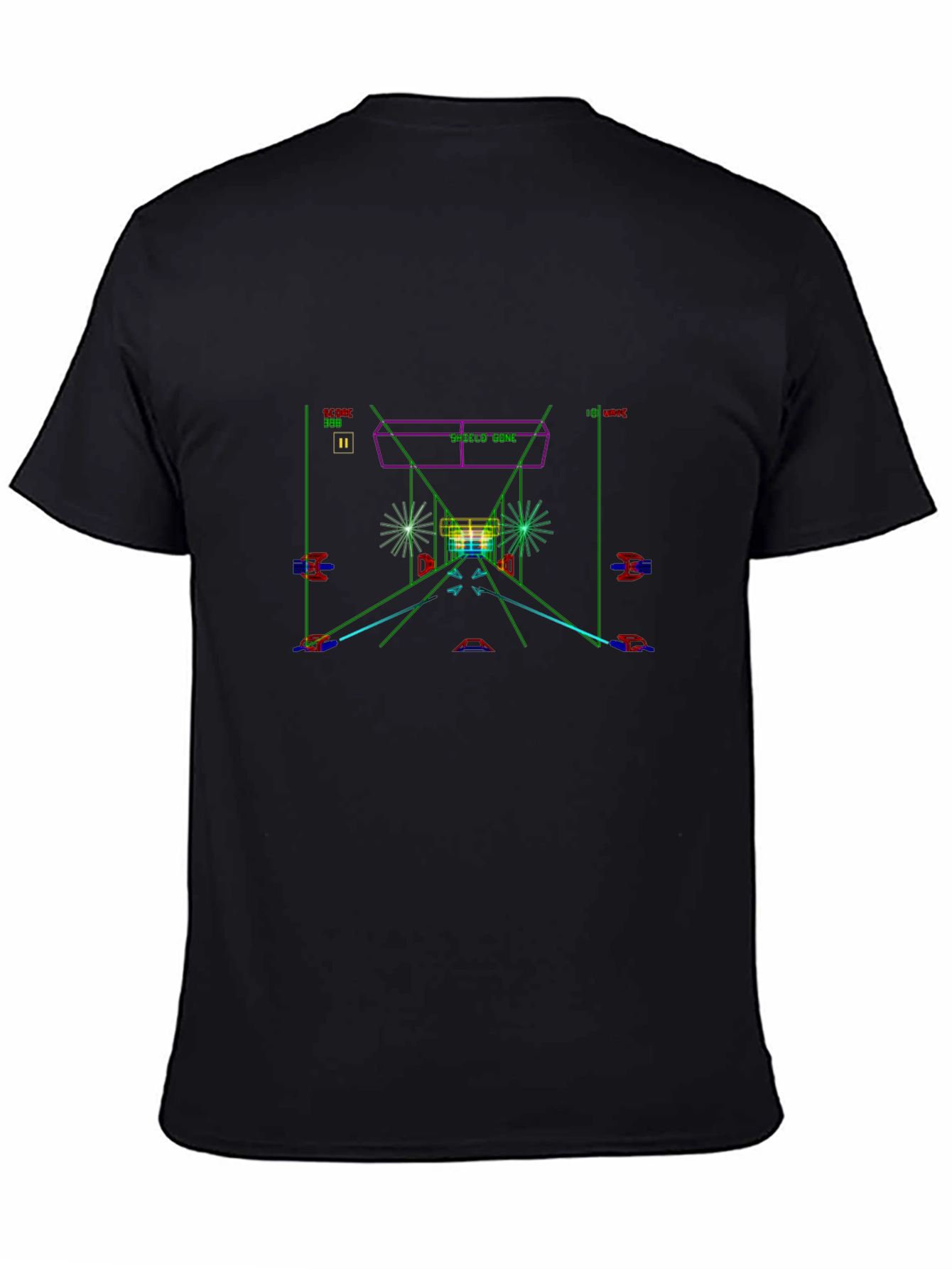 Retro Arcade Space Game T-Shirt - Black