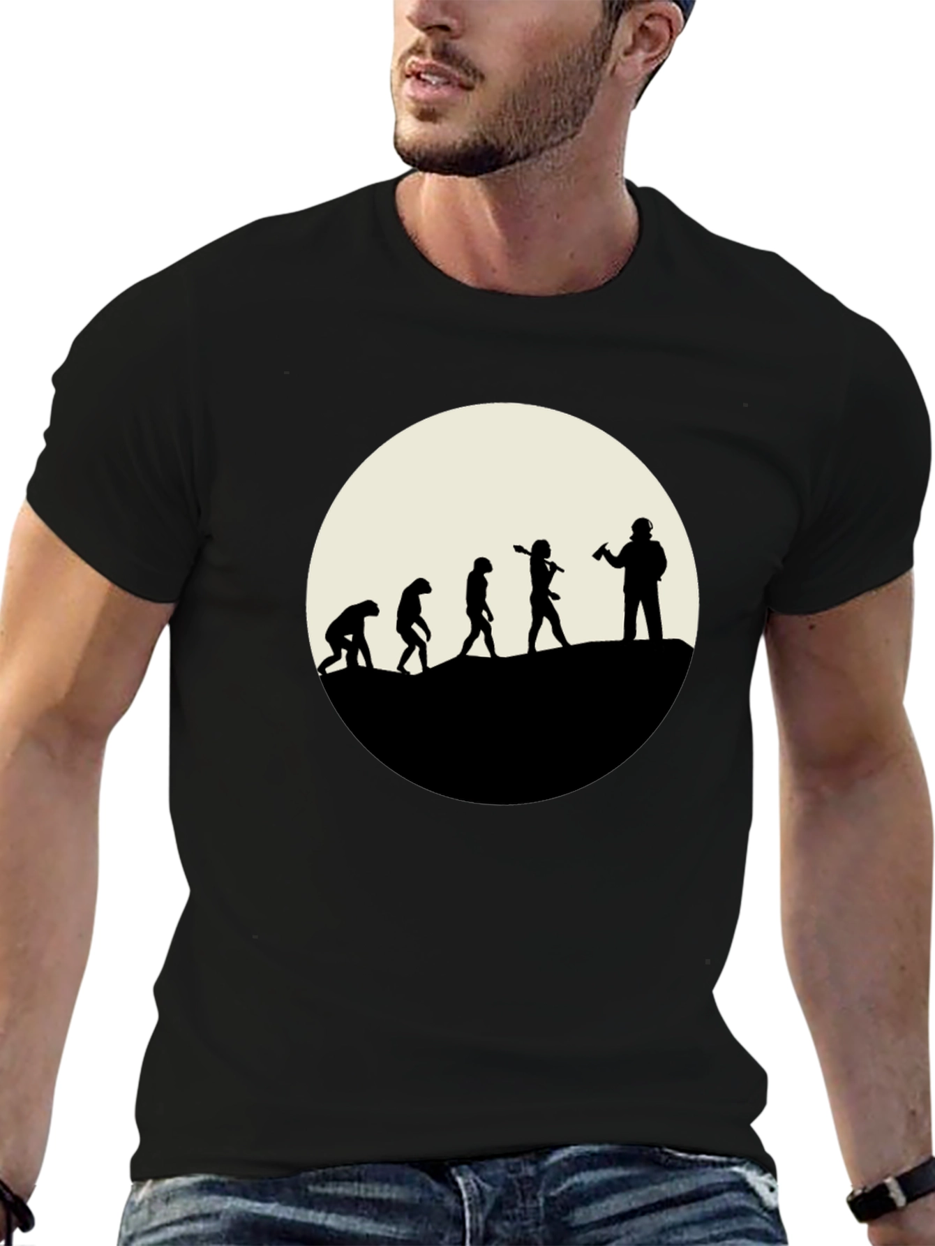 Evolution of the Beer Drinker - Black T-Shirt