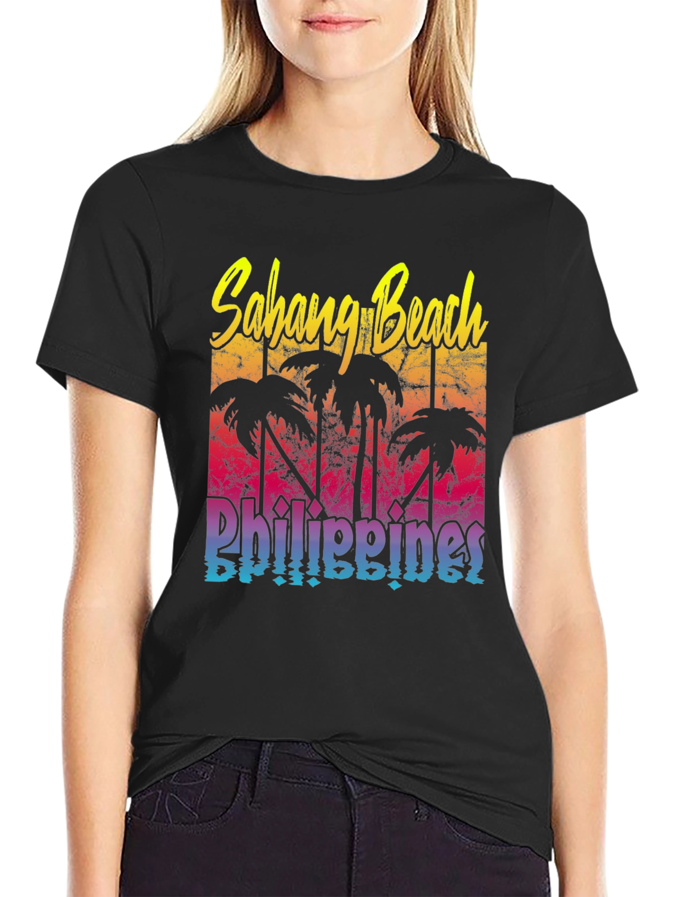 Sahang Beach Philippines Black T-Shirt