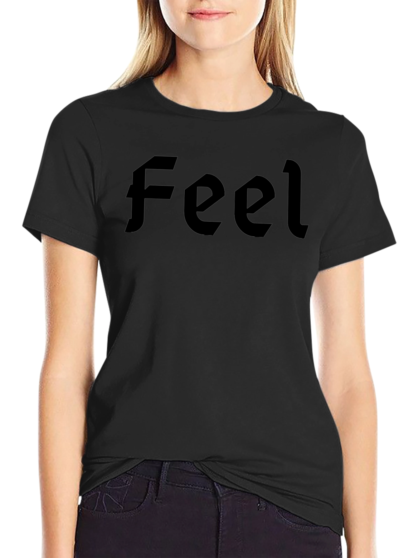 Black Feel Graphic Tee - Casual Style