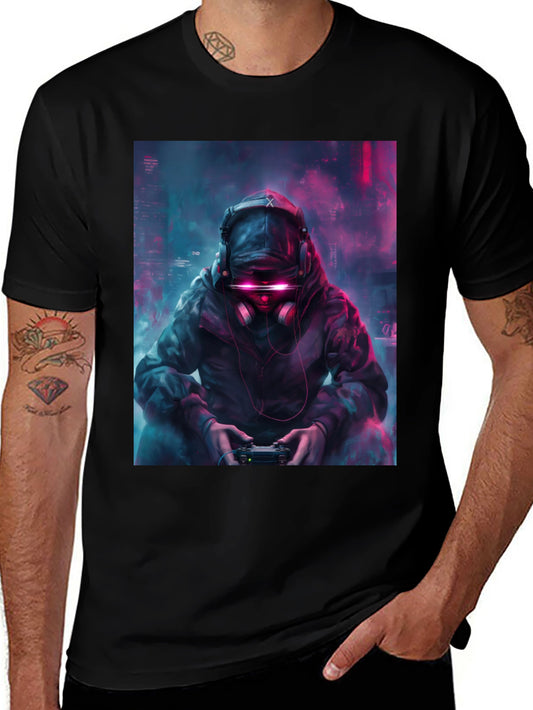 Cyberpunk Gamer T-Shirt - Futuristic Style