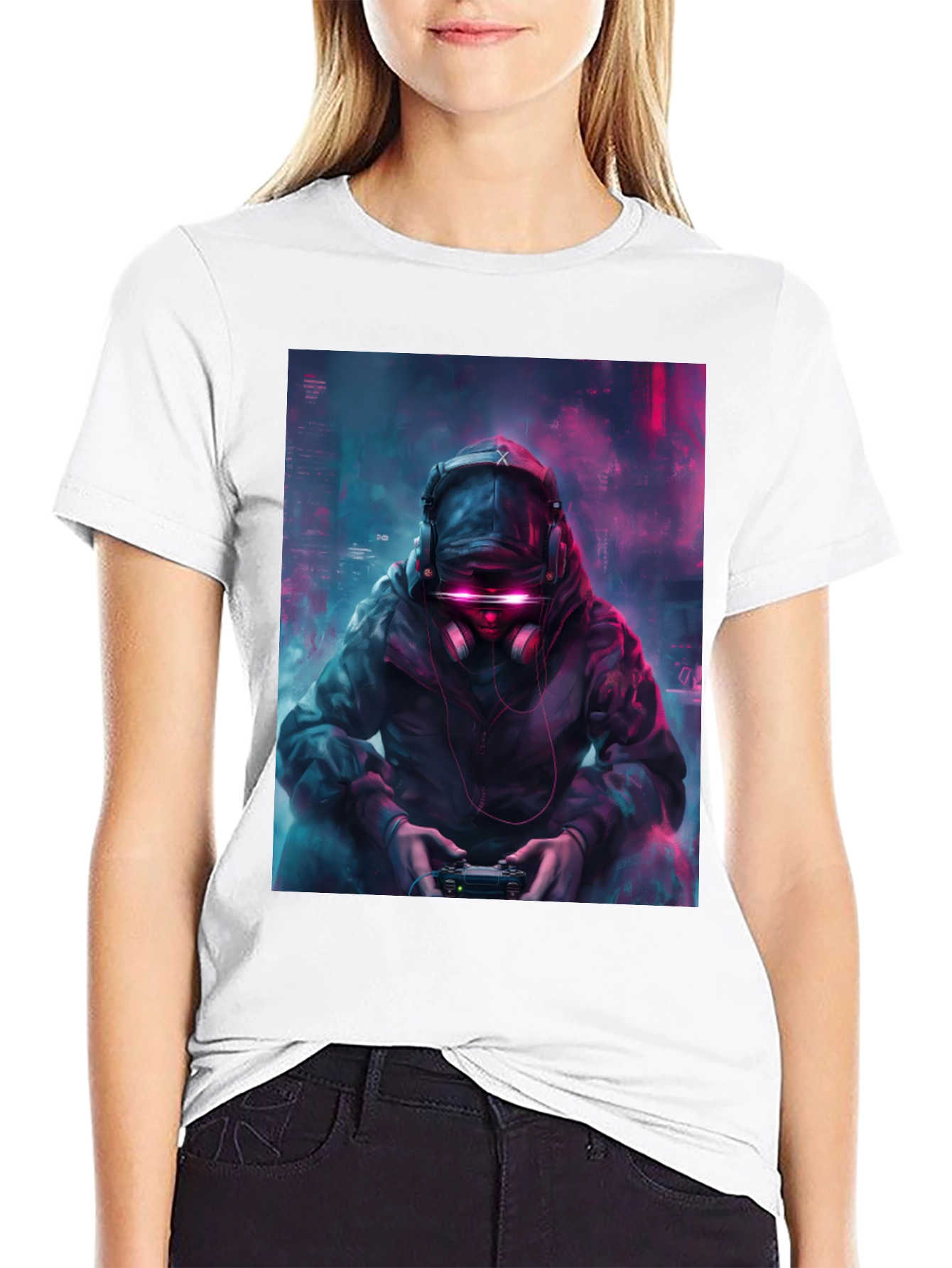 Cyberpunk Gamer T-Shirt - Futuristic Style