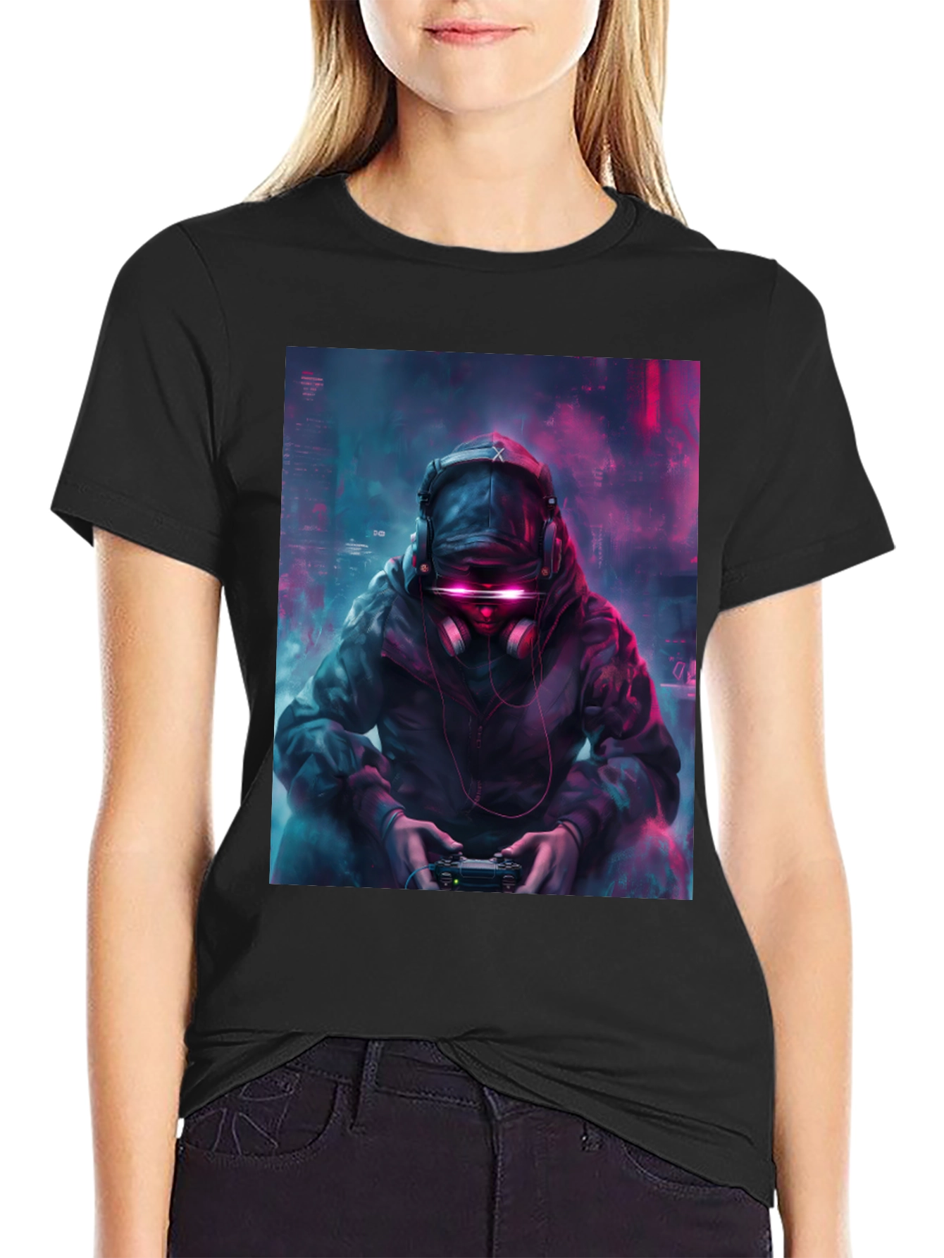 Cyberpunk Gamer T-Shirt - Futuristic Style
