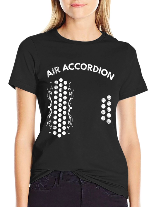 Air Accordion Black T-Shirt - Music Humor Tee