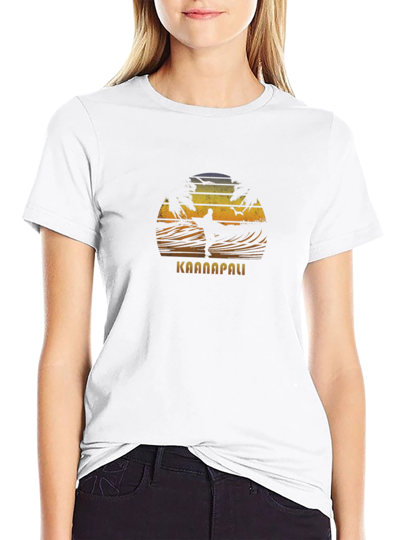 Kaanapali Surfer Graphic Black T-Shirt