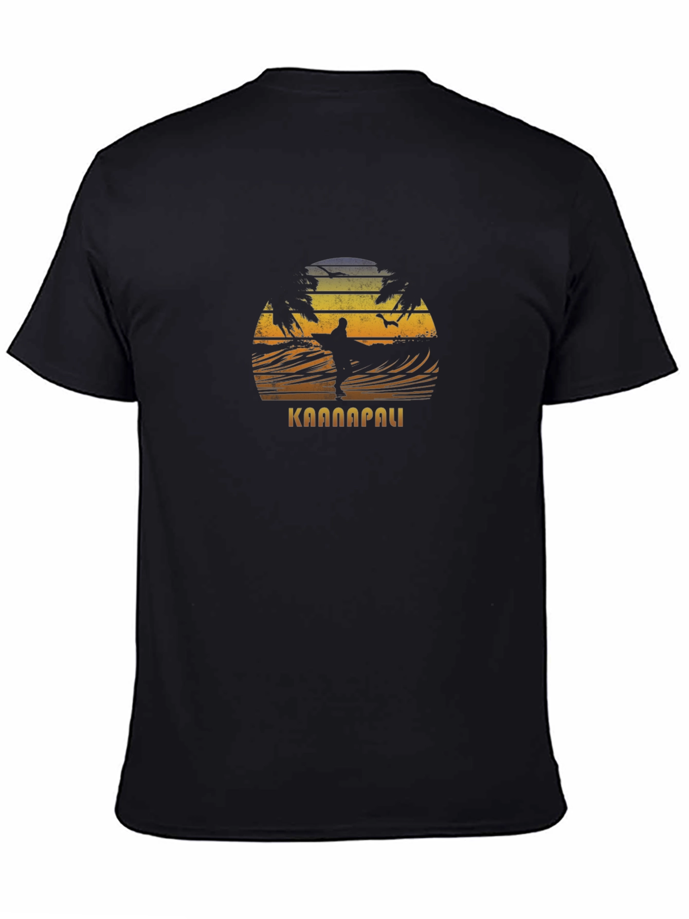 Kaanapali Surfer Graphic Black T-Shirt