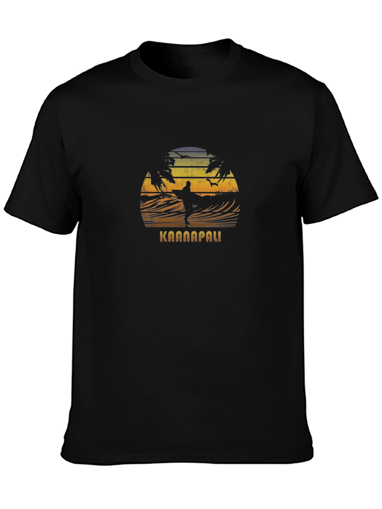 Kaanapali Surfer Graphic Black T-Shirt