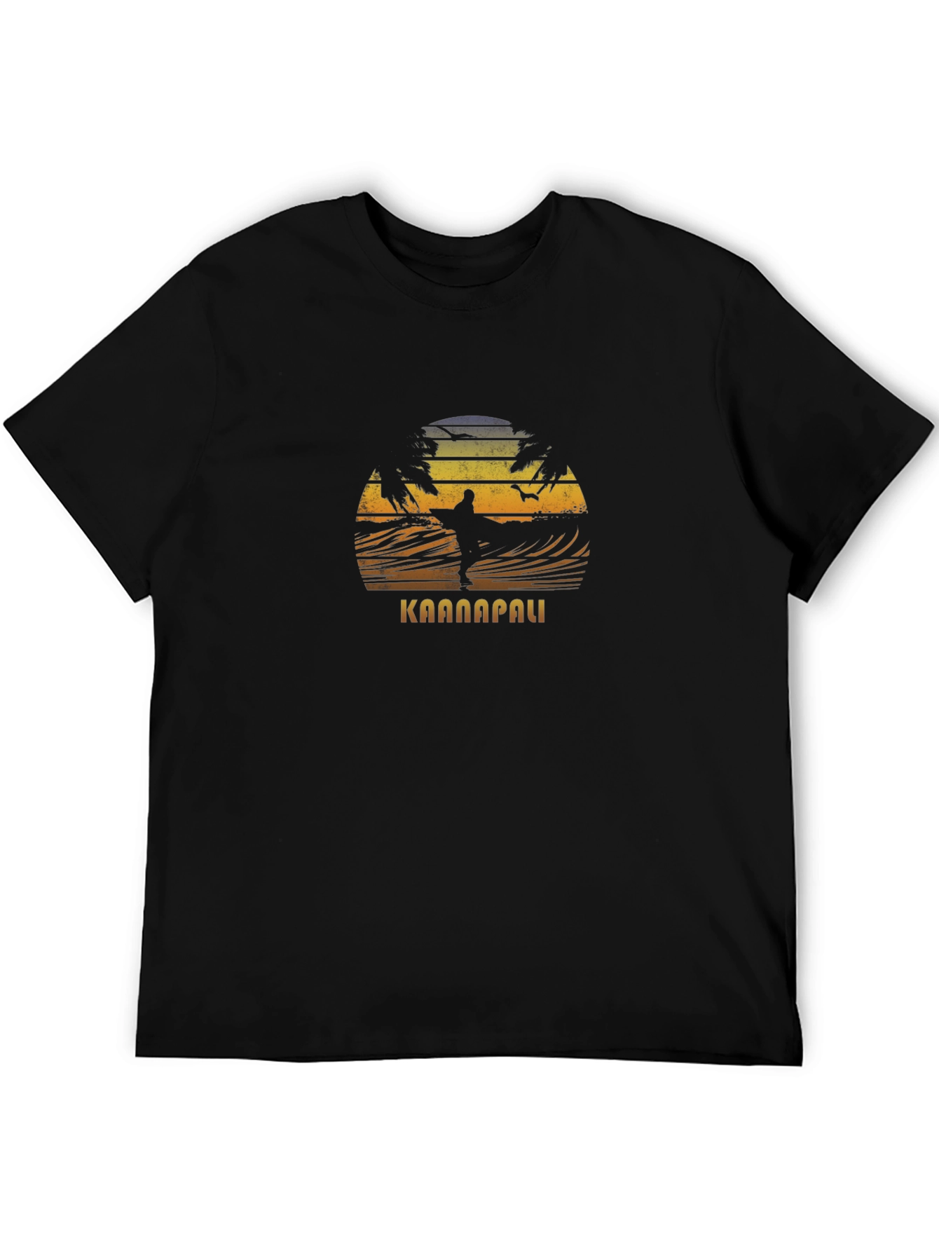 Kaanapali Surfer Graphic Black T-Shirt