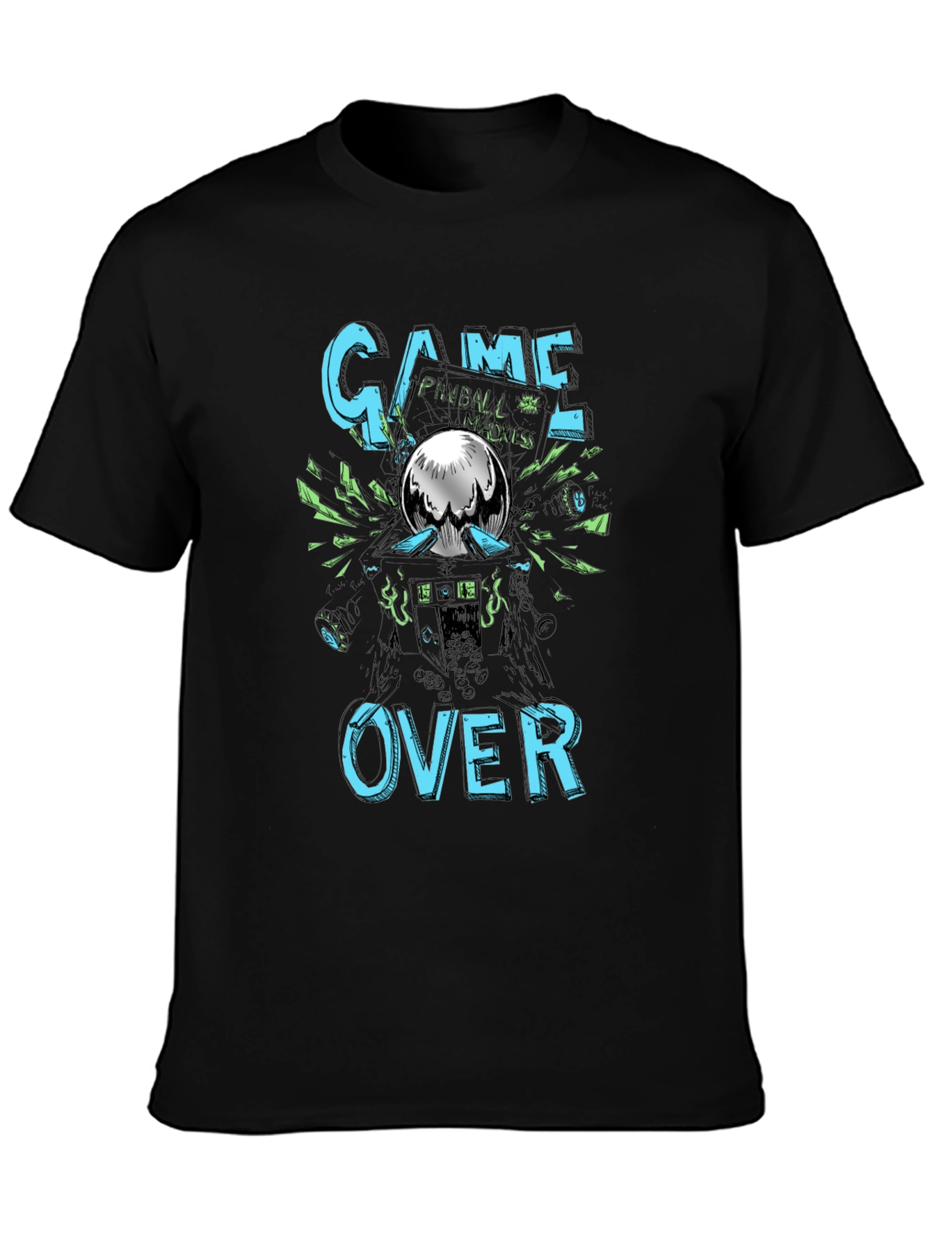 Game Over Pinball Madness Graphic Tee