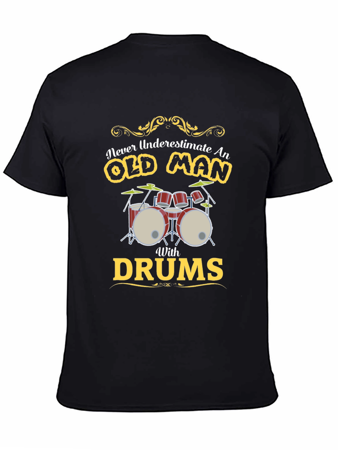 Old Man With Drums Graphic T-Shirt