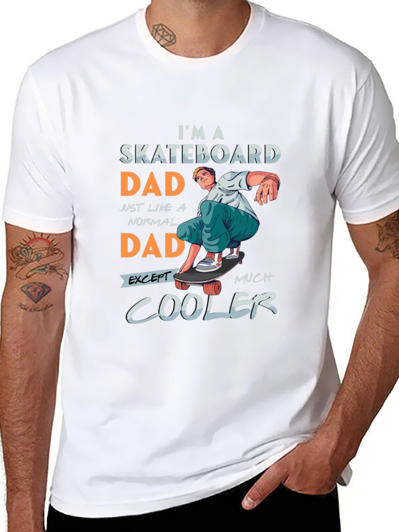 Skateboard Dad Graphic Tee - Cool Dad Style
