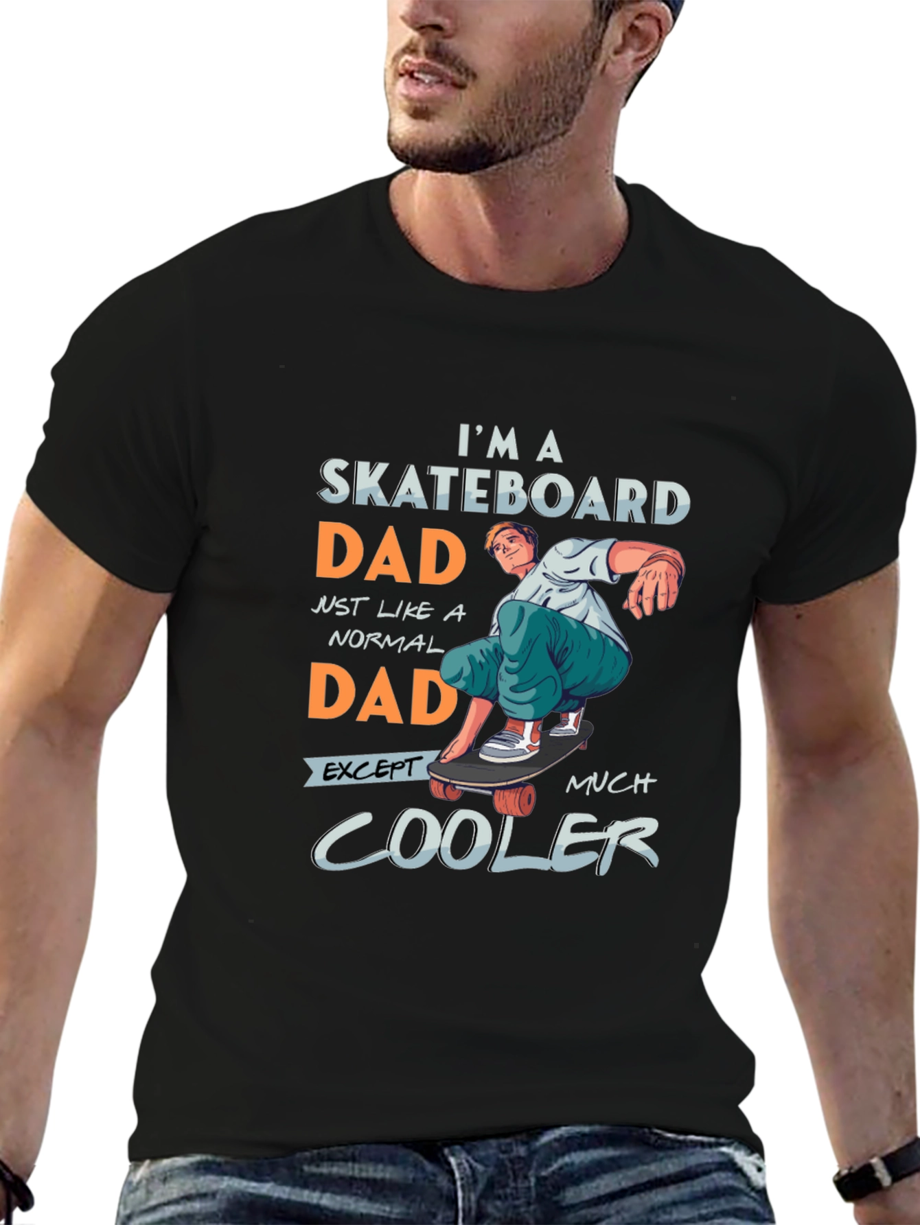 Skateboard Dad Graphic Tee - Cool Dad Style