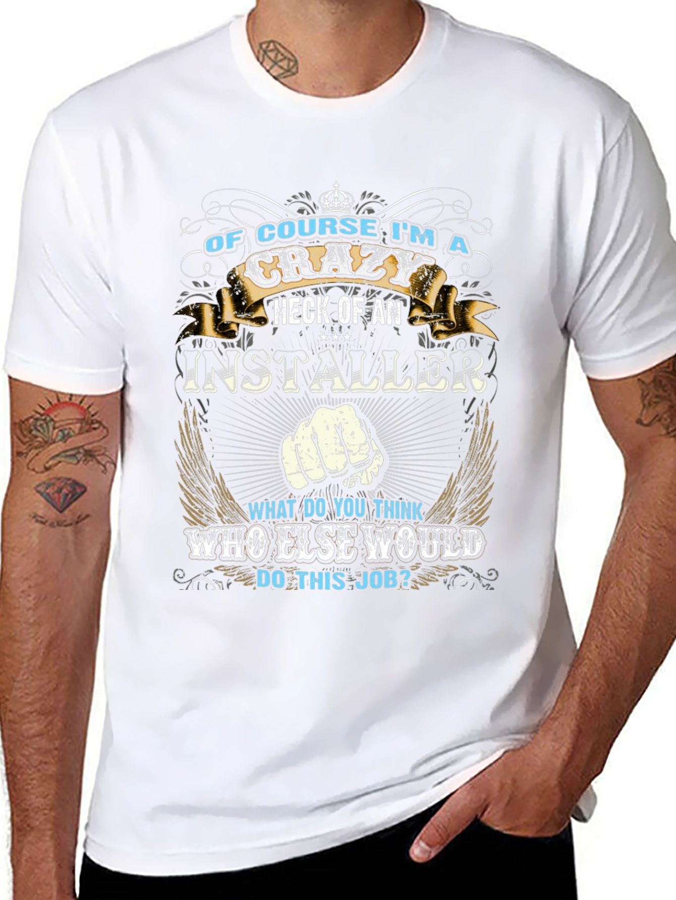 Crazy Installer Graphic T-Shirt - Black
