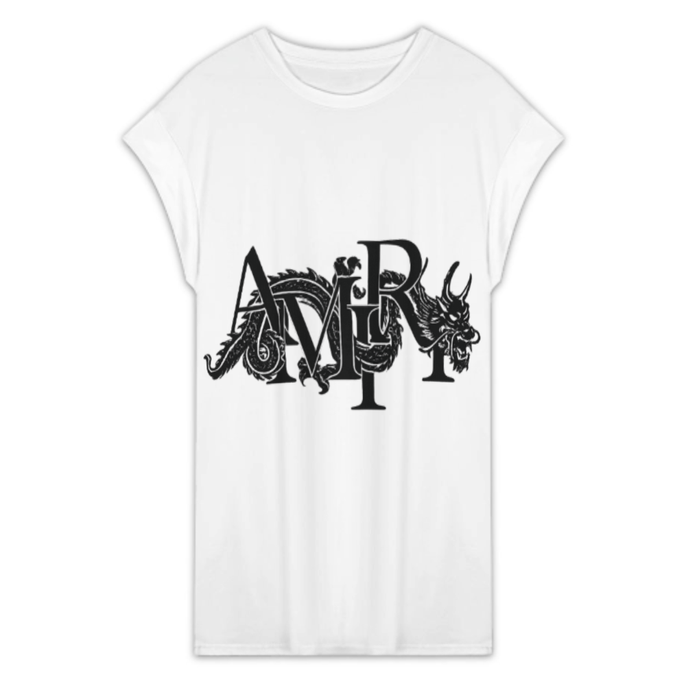 AMR Dragon Graphic Oversized T-Shirt Dress, Gothic Letter Print Streetwear Tee Dress, Y2K Aesthetic Casual Loose Fit Shirt Dress(z522)
