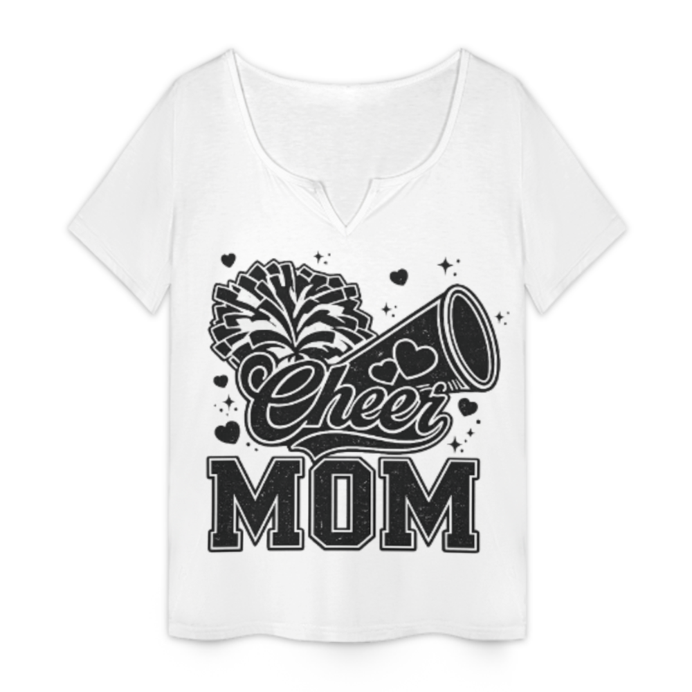 Cheer Mom Graphic Tee, Game Day Streetwear Shirt, Oversized Sports Mom T-Shirt, Monochrome Casual Fashion Top, Trendy Supporter Graphic Tee(z553)