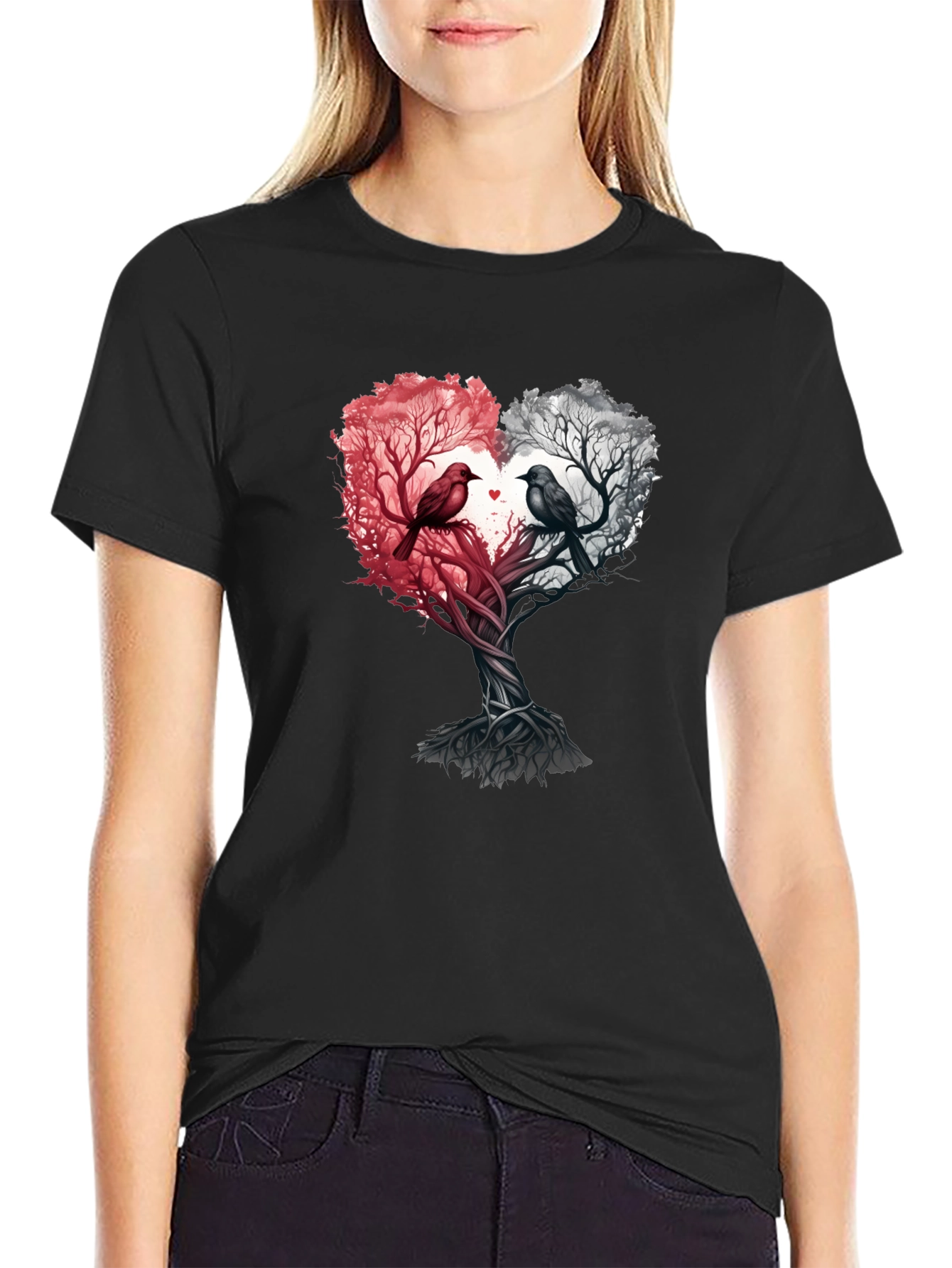 Heart Tree Birds Graphic Tee