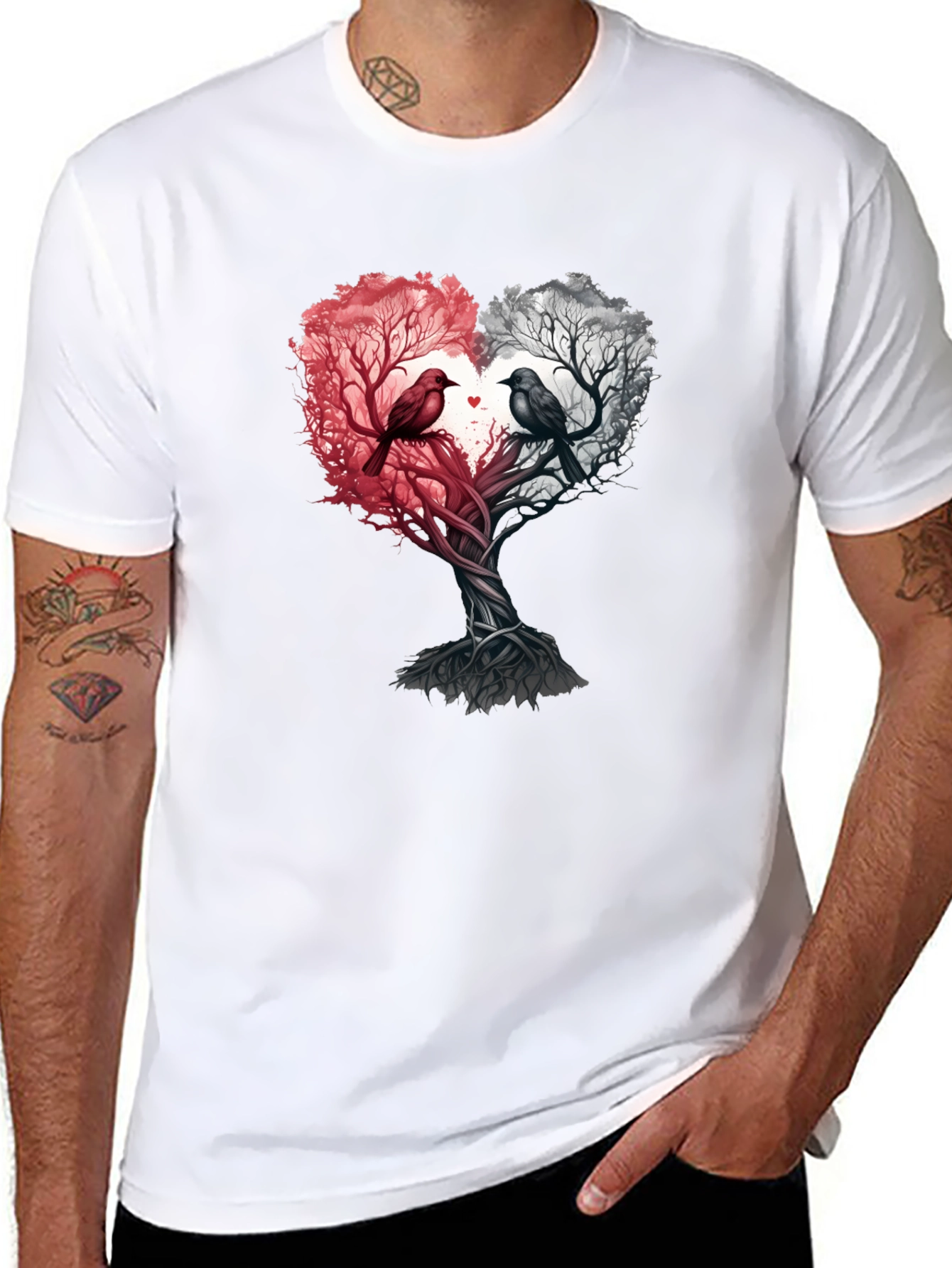 Heart Tree Birds Graphic Tee