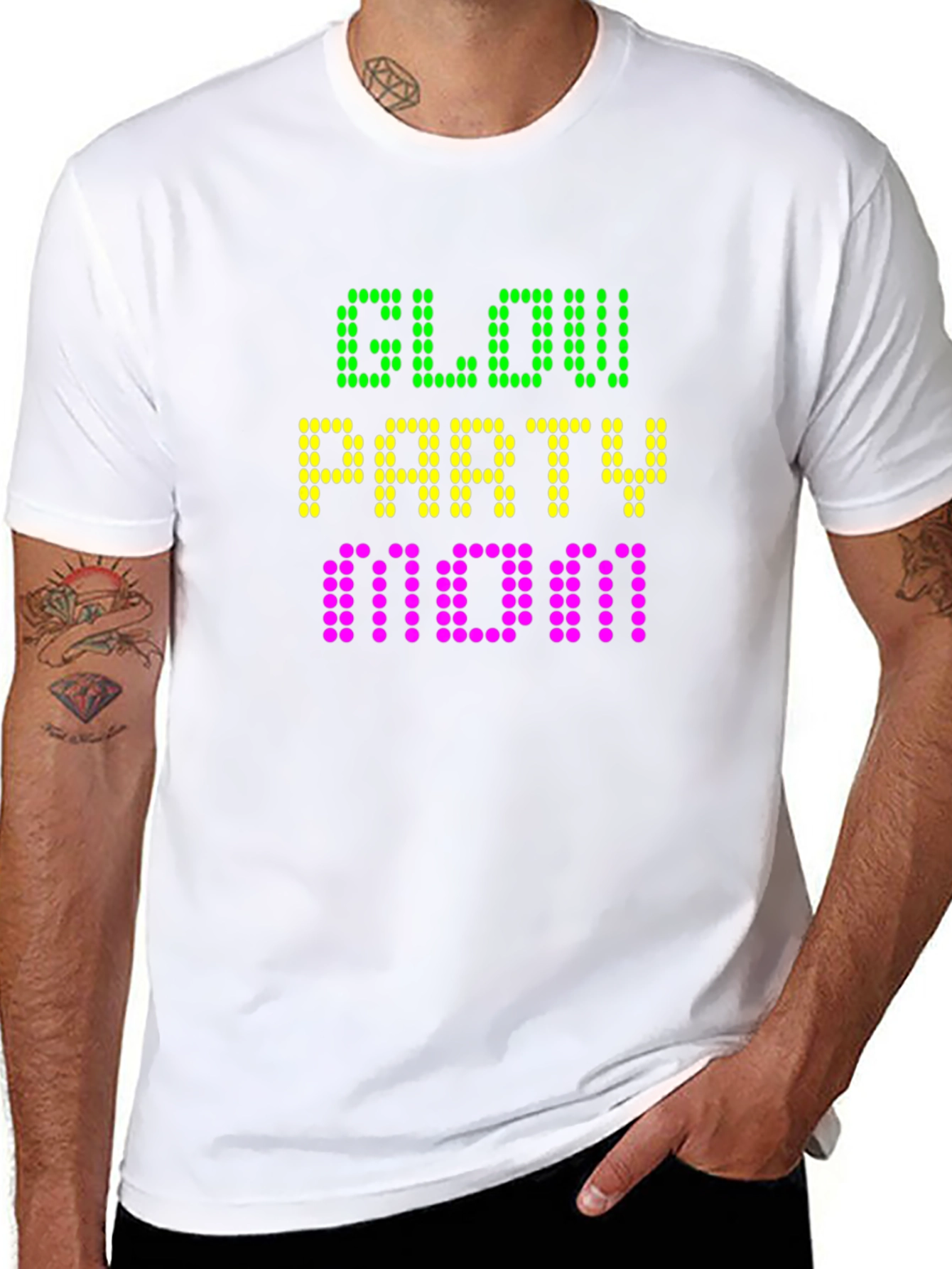 Glow Party Mom Black T-Shirt