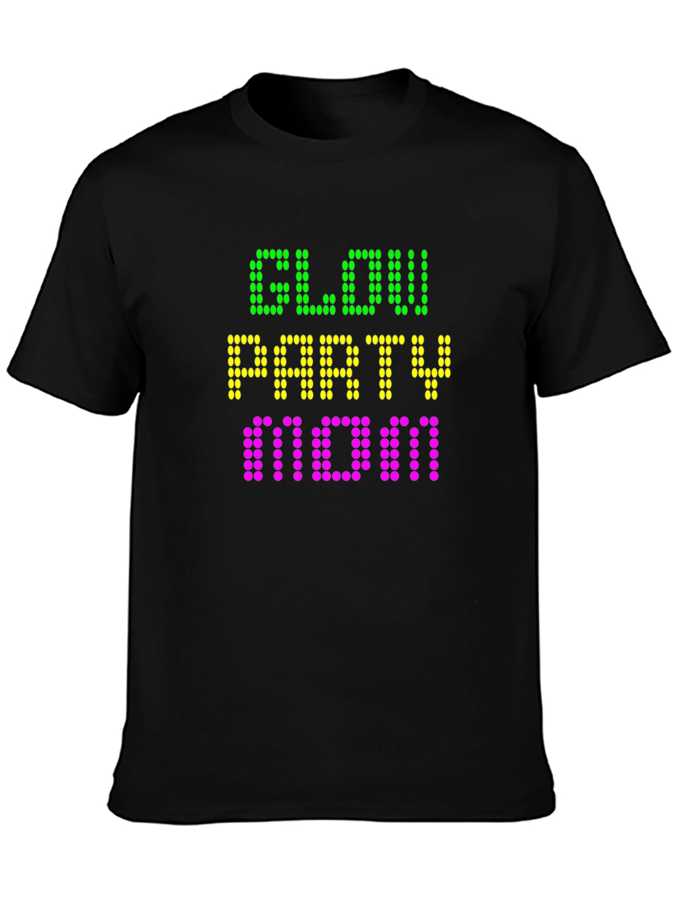Glow Party Mom Black T-Shirt