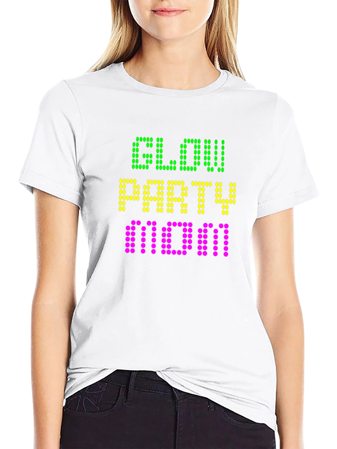 Glow Party Mom Black T-Shirt