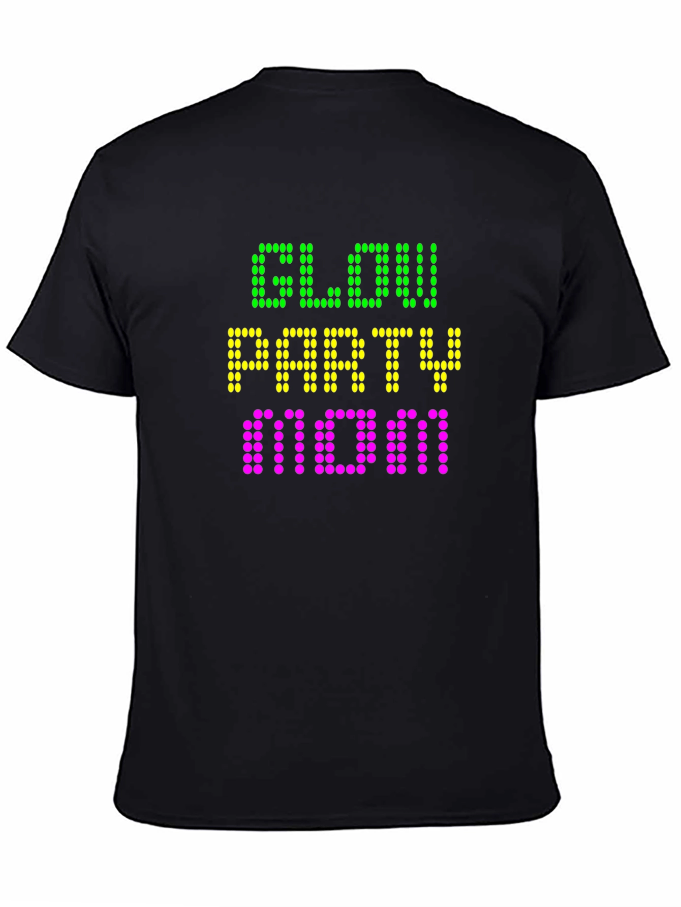 Glow Party Mom Black T-Shirt