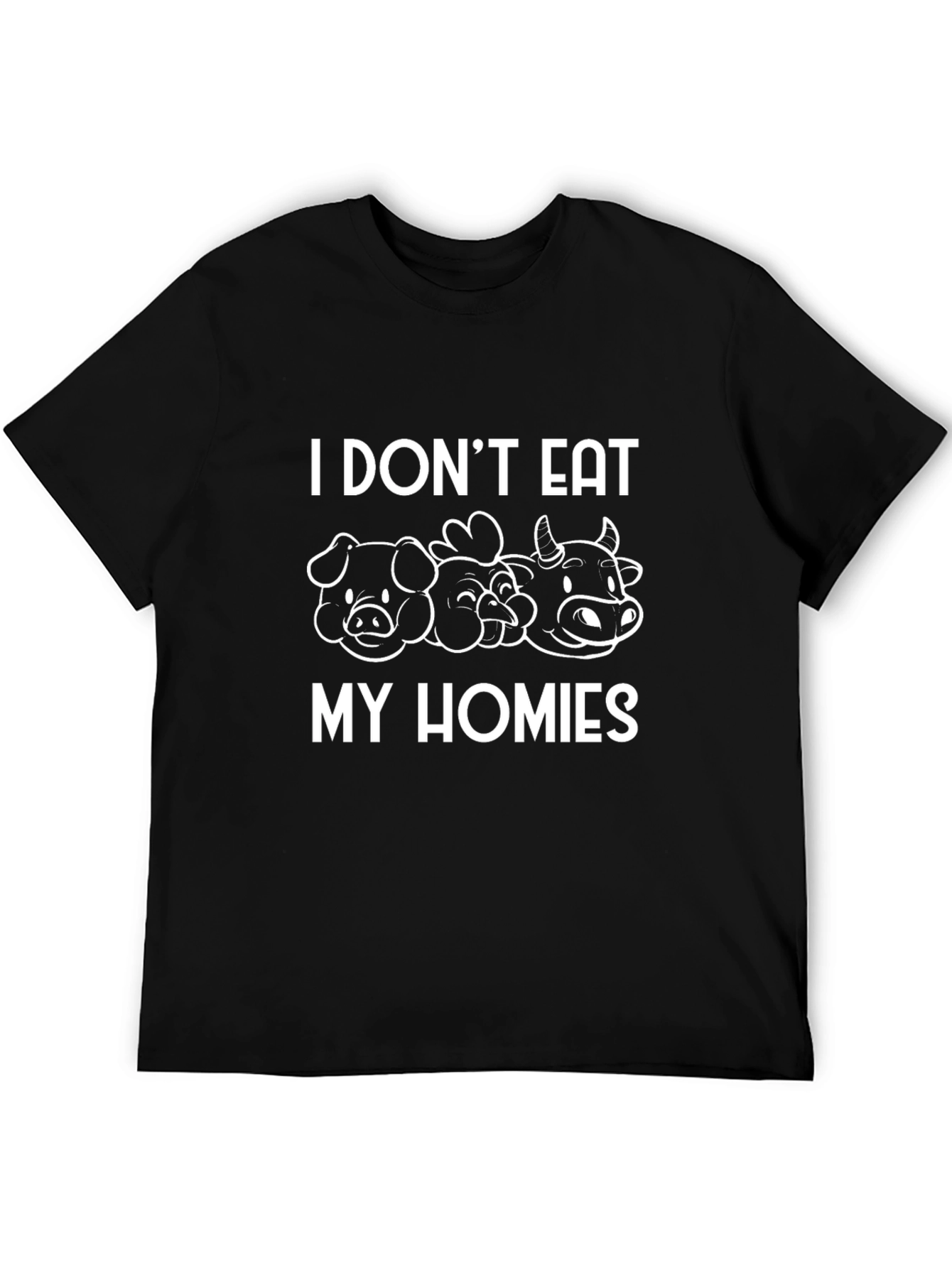Vegan Black T-Shirt - I Dont Eat My Homies