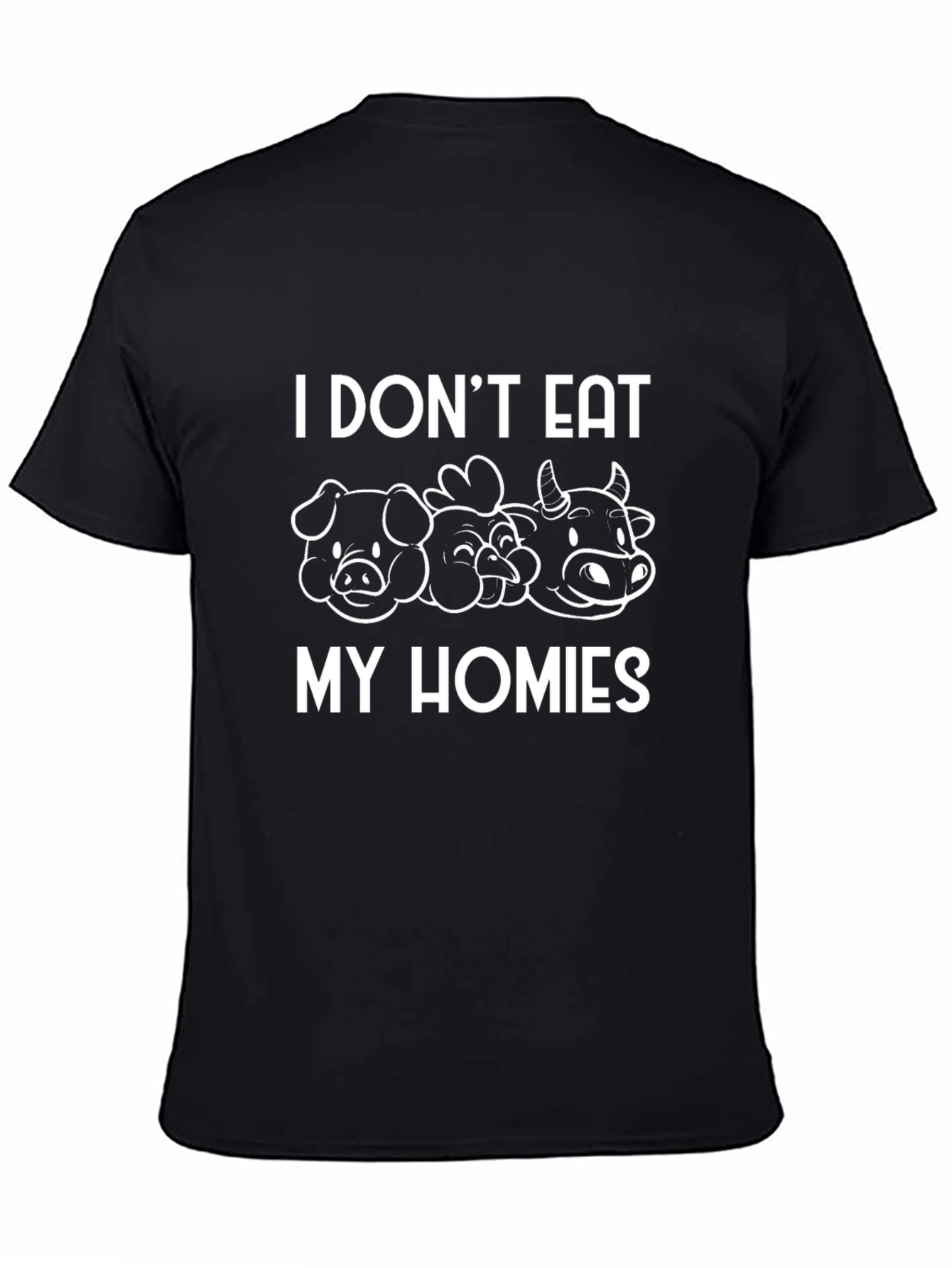 Vegan Black T-Shirt - I Dont Eat My Homies