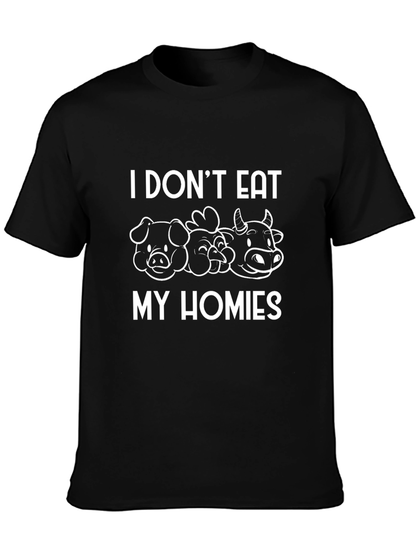 Vegan Black T-Shirt - I Dont Eat My Homies