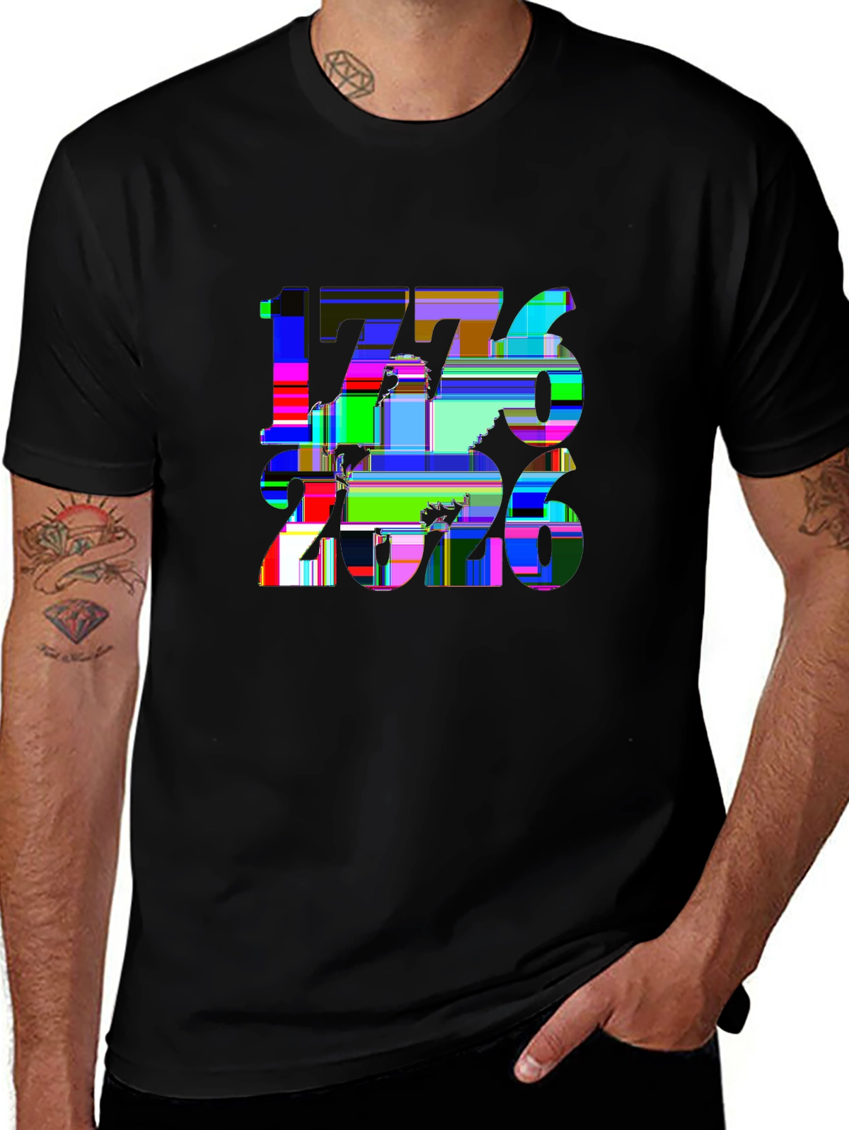 USA 250th Anniversary Glitch Tee - 1776 2026 Patriotic Shirt