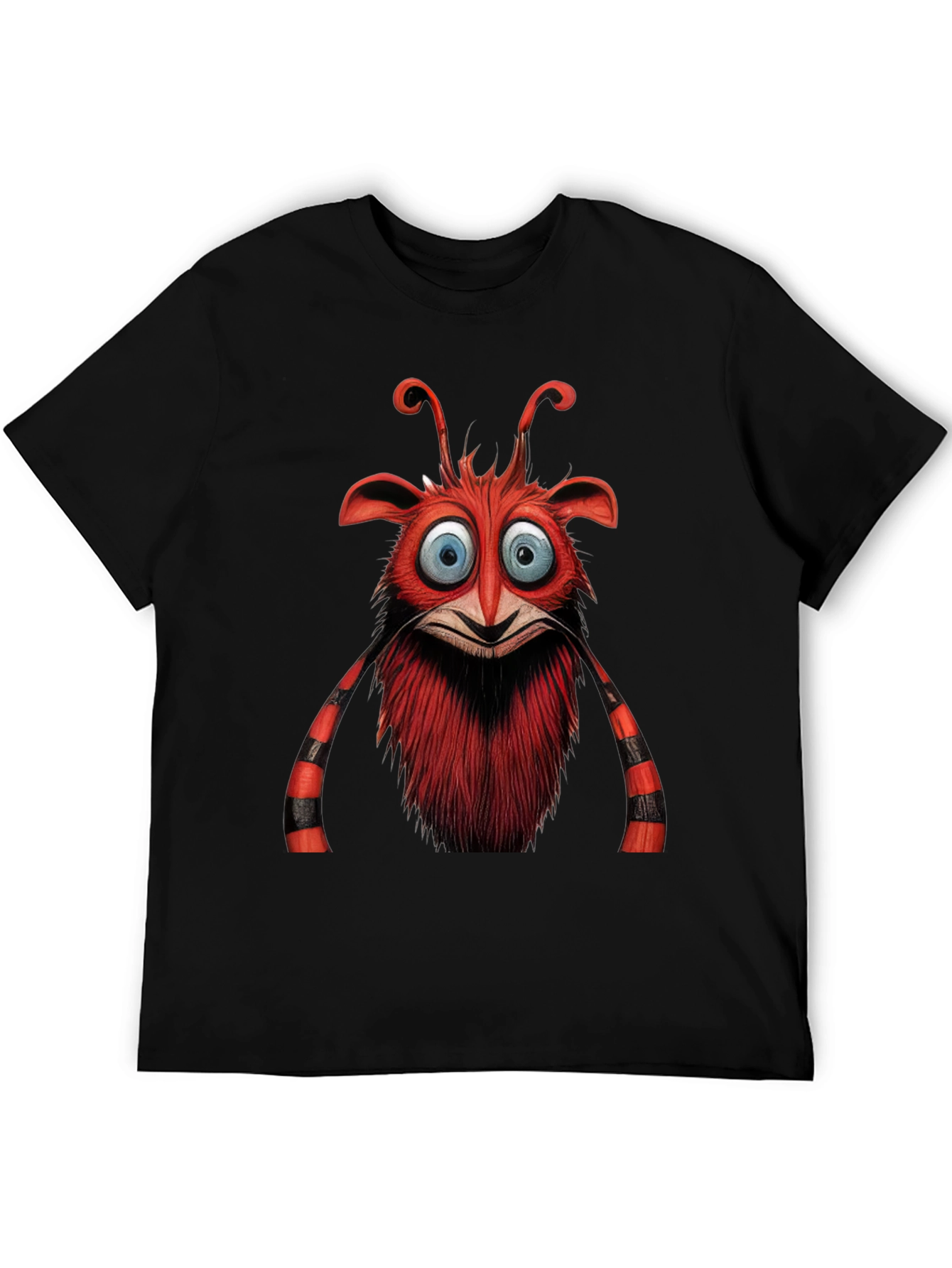 Cartoon Monster Graphic Tee - Black