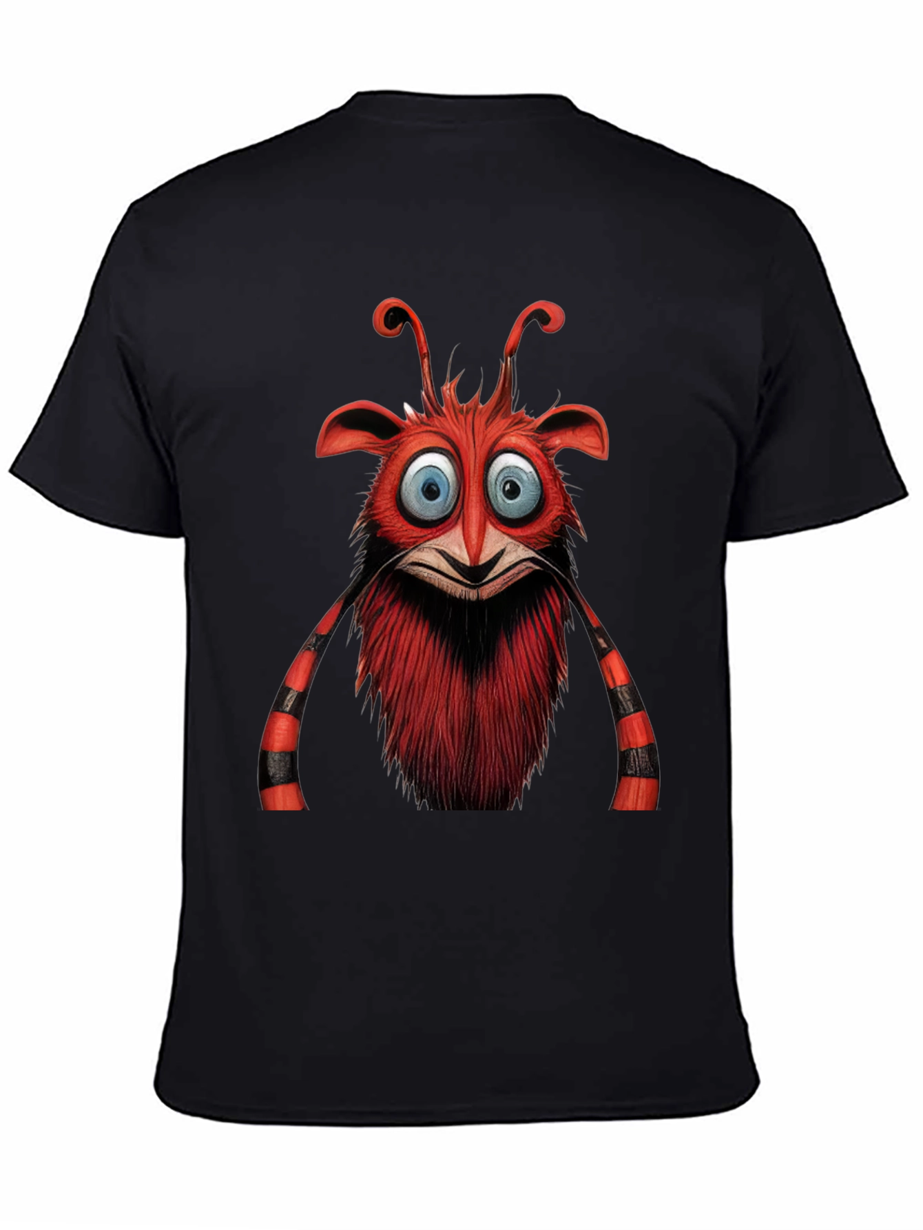 Cartoon Monster Graphic Tee - Black