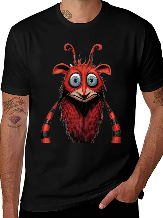 Cartoon Monster Graphic Tee - Black