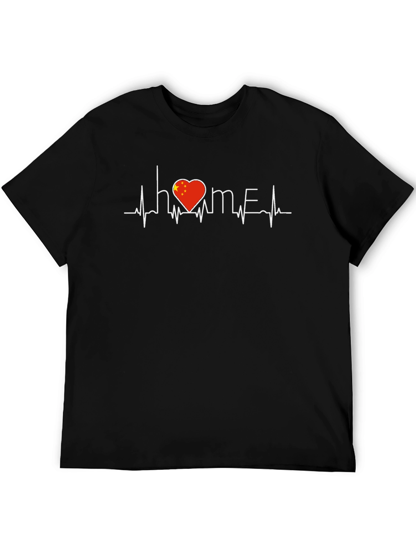 China Heartbeat Home Black T-Shirt