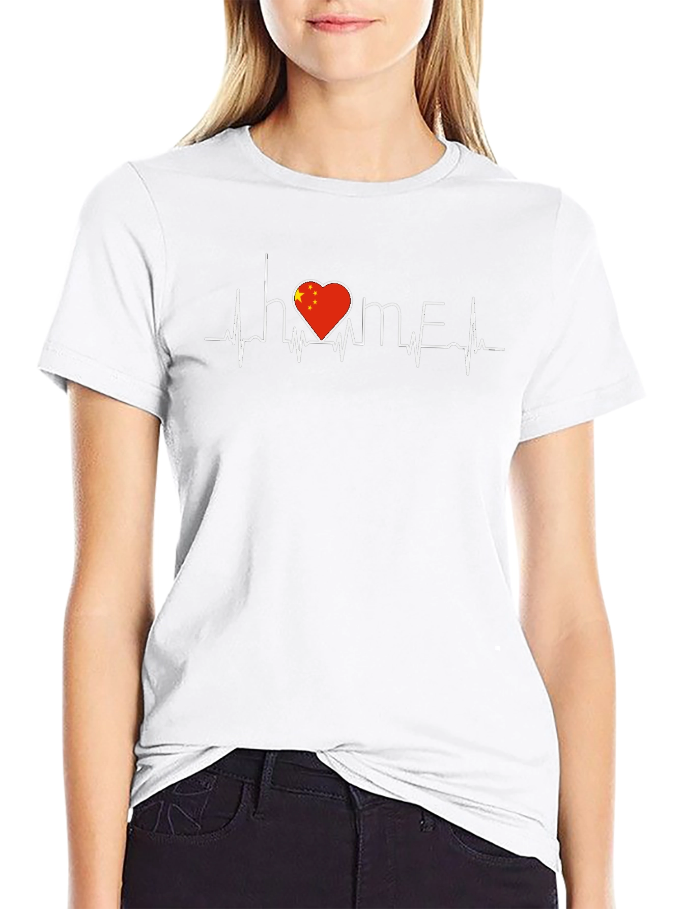 China Heartbeat Home Black T-Shirt