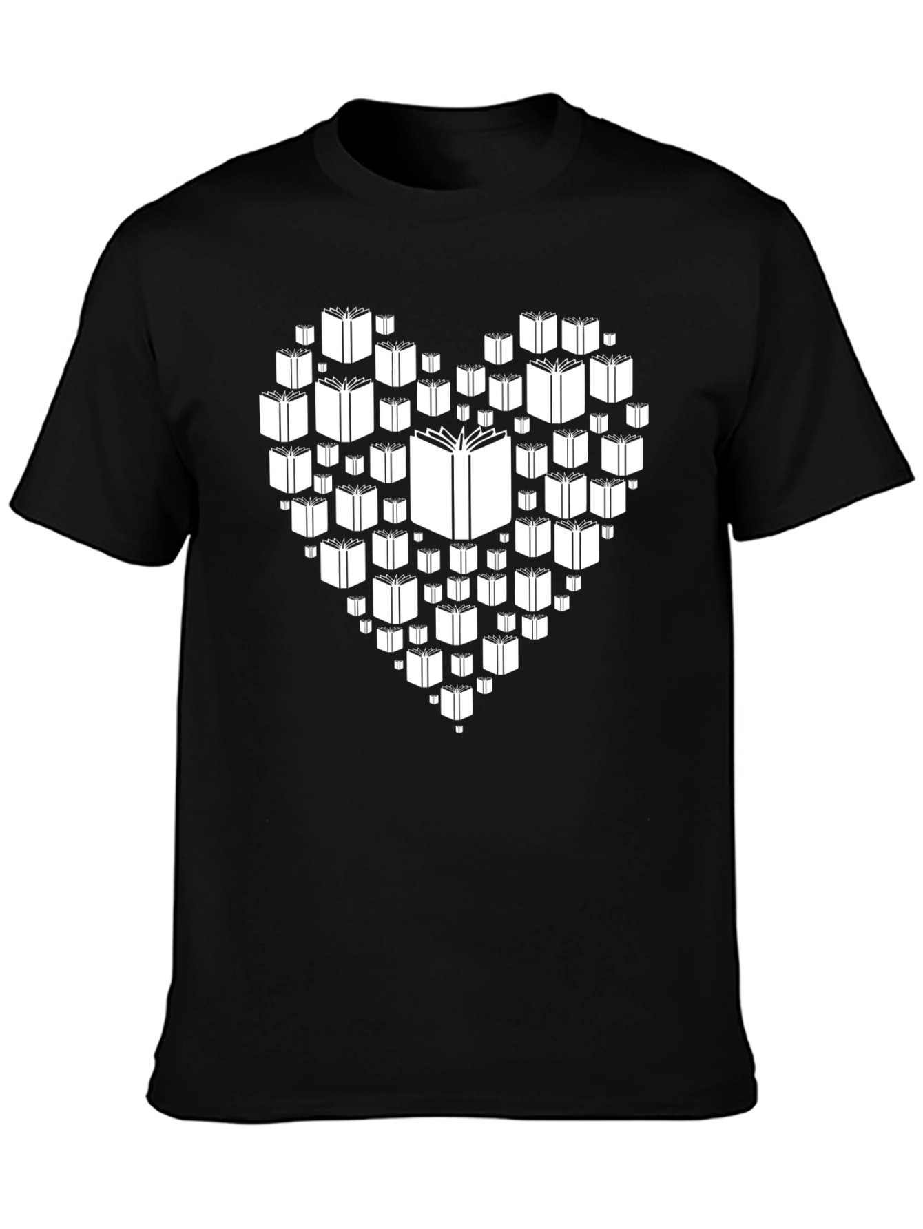Book Lover T-Shirt - Heart Shaped Book Design
