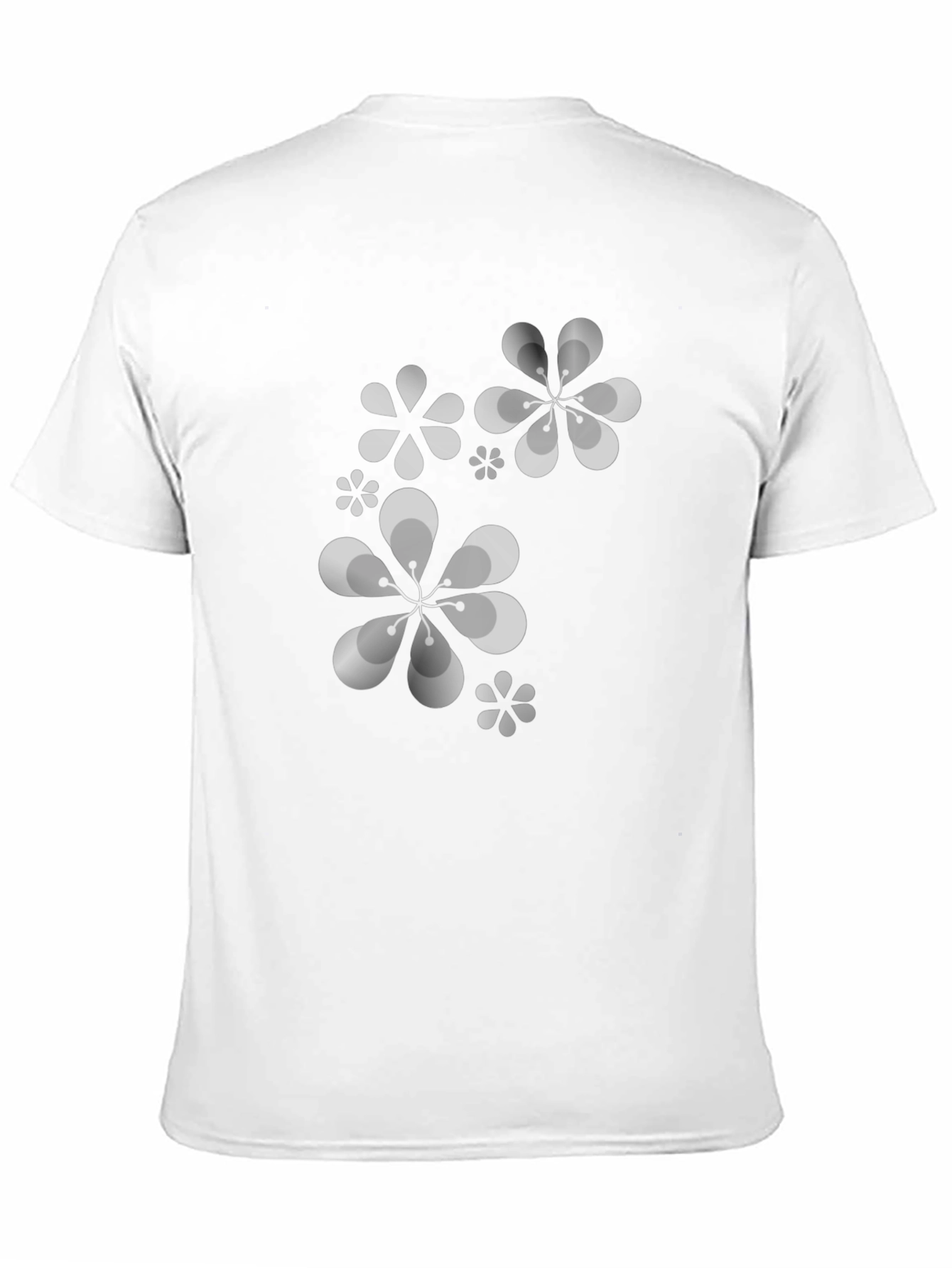 Retro Floral Print Black T-Shirt