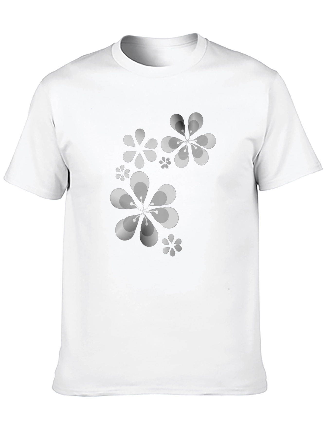 Retro Floral Print Black T-Shirt
