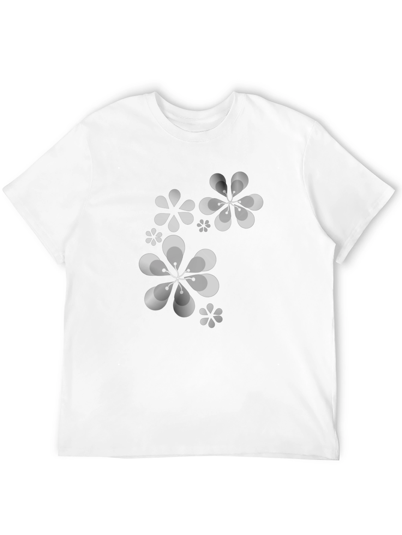 Retro Floral Print Black T-Shirt