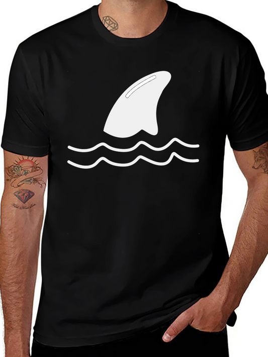 Mens Black Shark Fin Tee