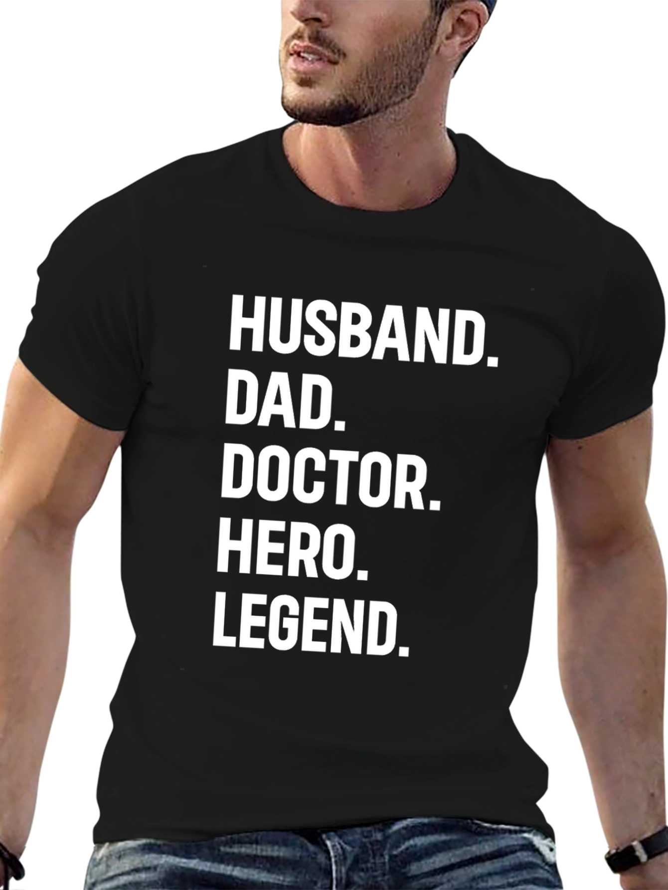 Husband Dad Doctor Hero Legend Black T-Shirt