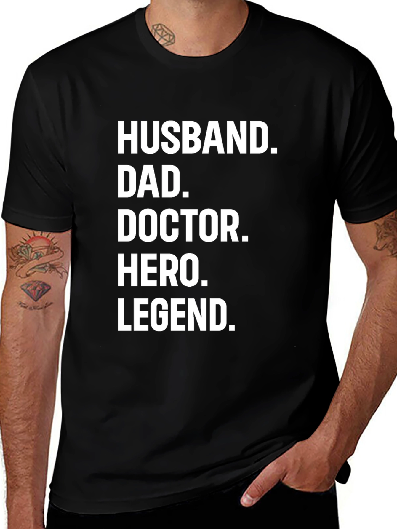 Husband Dad Doctor Hero Legend Black T-Shirt