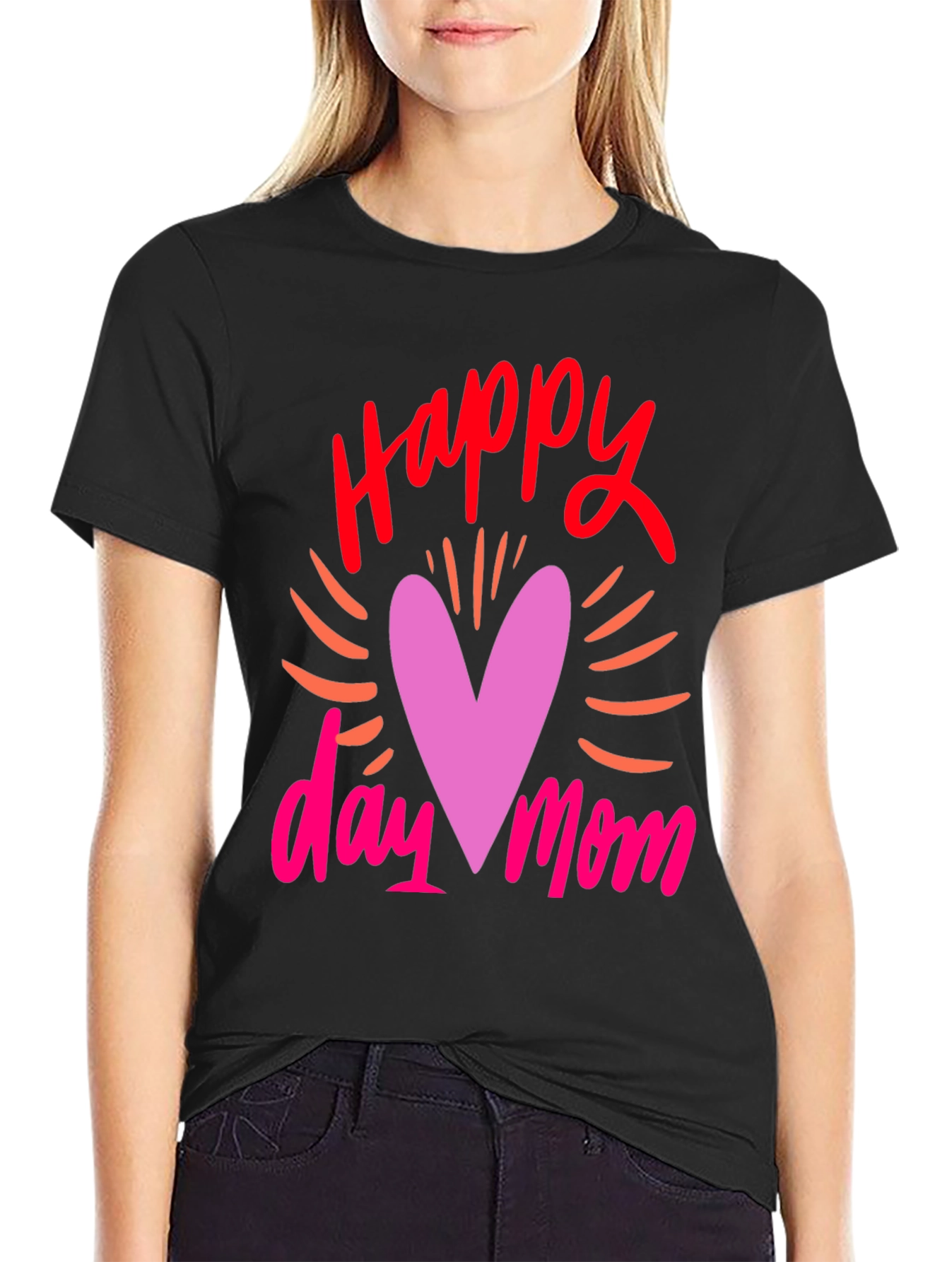 Happy Mothers Day Black Graphic Tee for Men