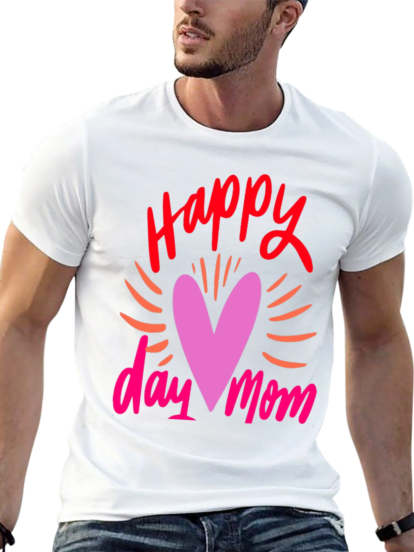 Happy Mothers Day Black Graphic Tee for Men