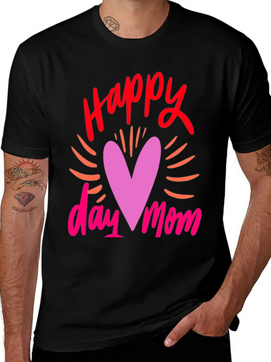 Happy Mothers Day Black Graphic Tee for Men