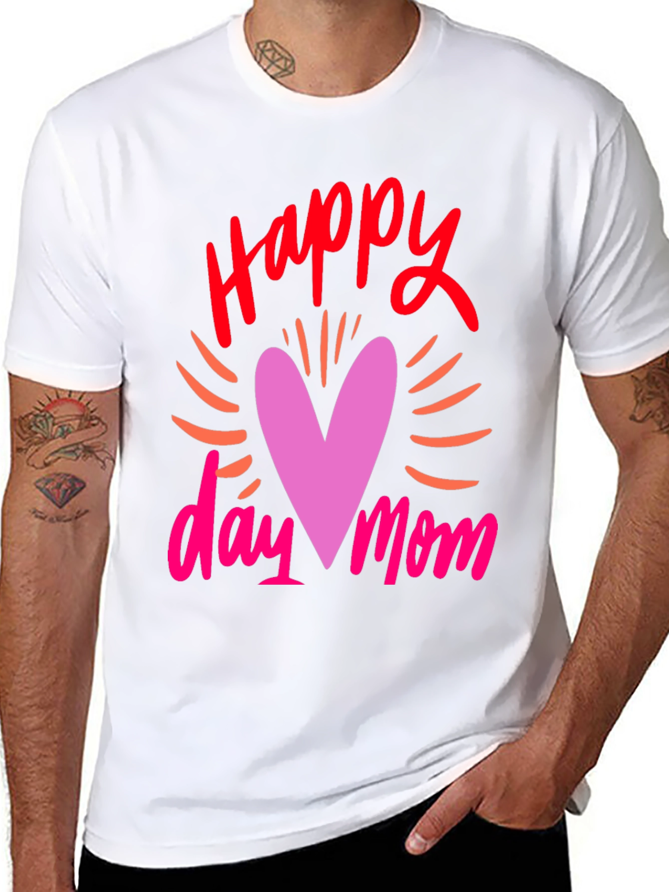 Happy Mothers Day Black Graphic Tee for Men