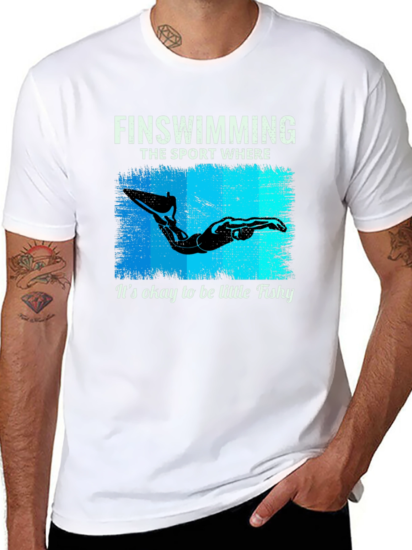 Fin Swimming T-Shirt - Okay to be Little Fishy