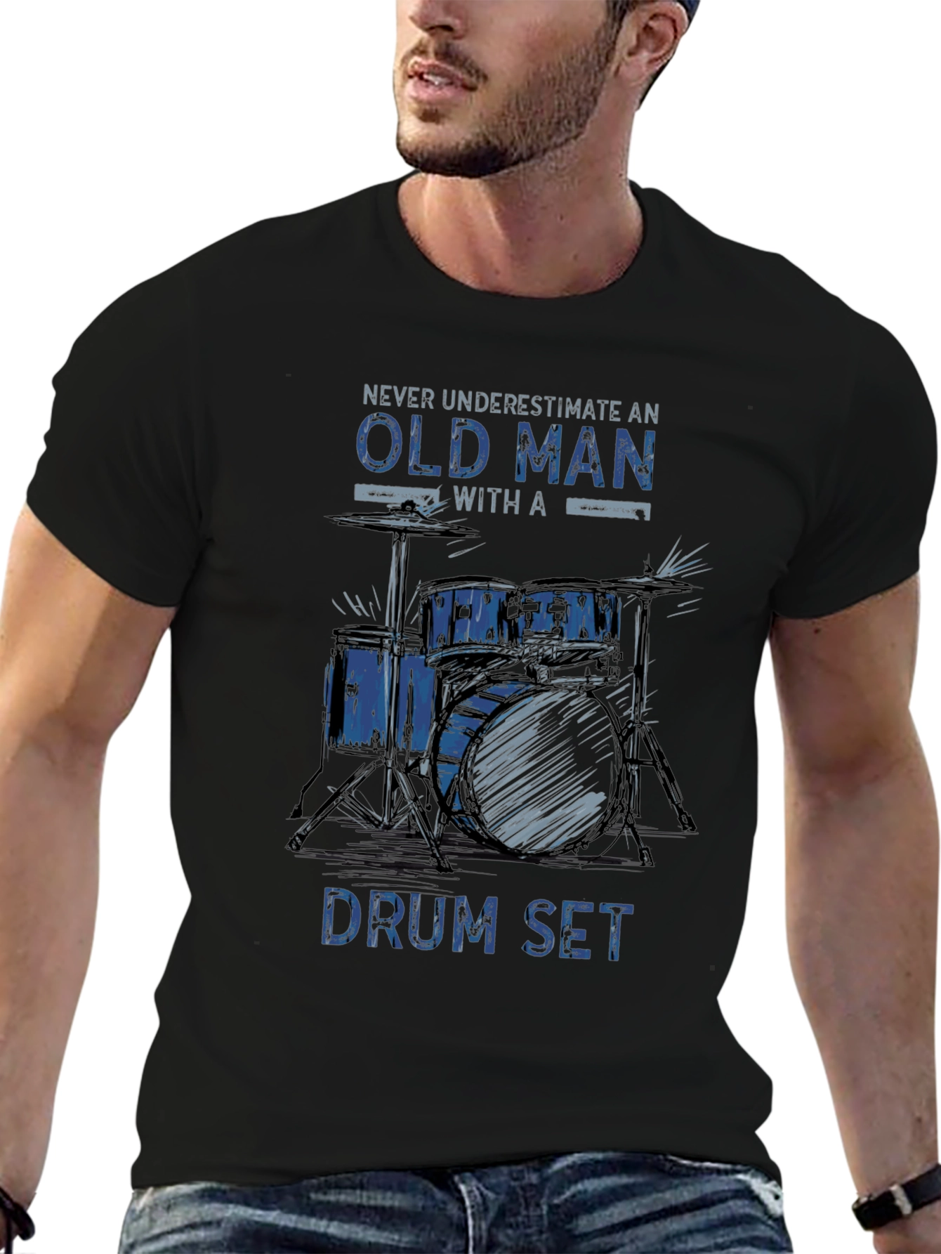 Old Man Drum Set T-Shirt