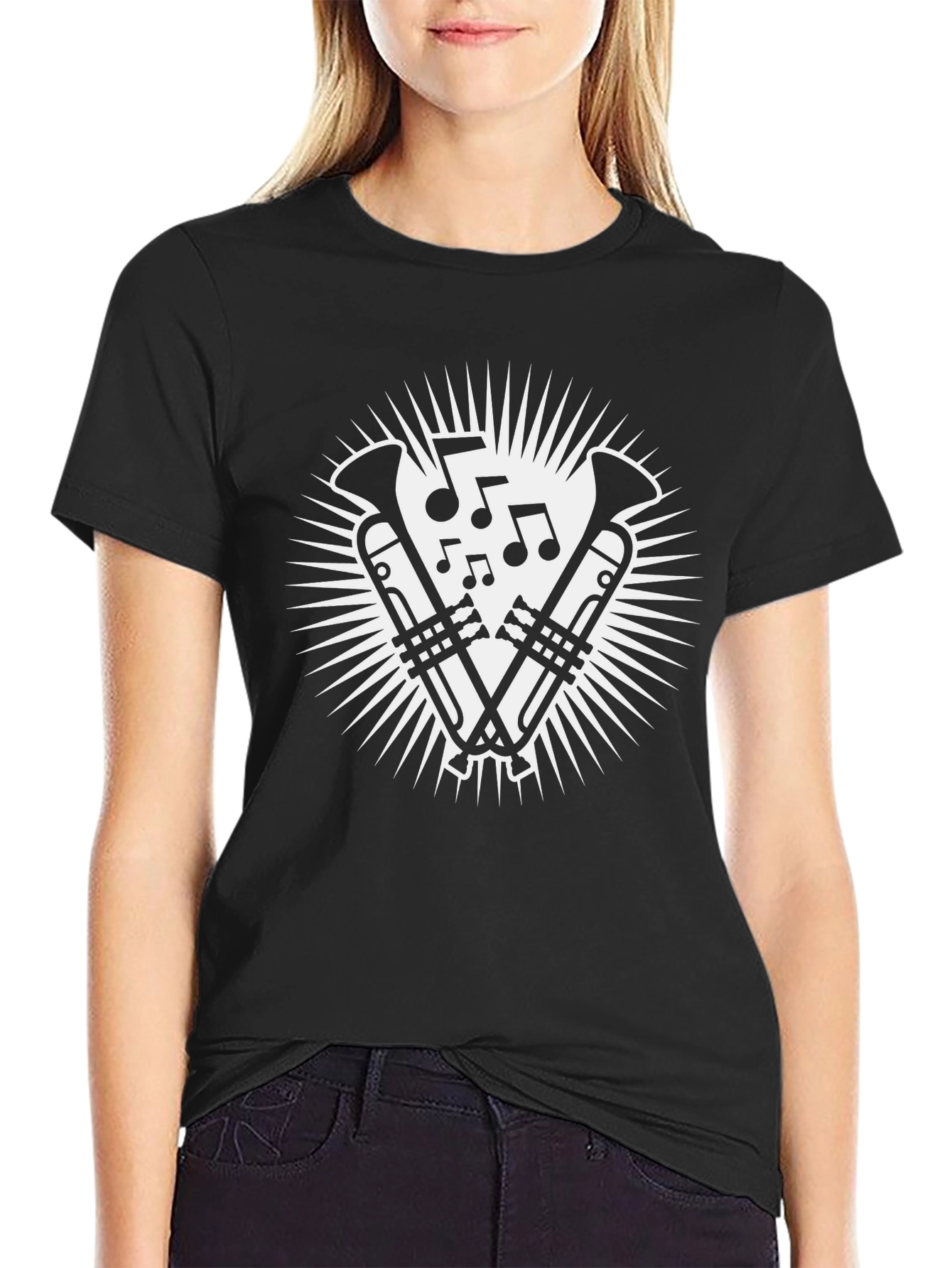 Music Lovers Trombone T-Shirt - Black